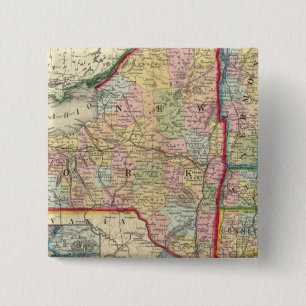 Landkreis Karte der Staaten von New York Button
