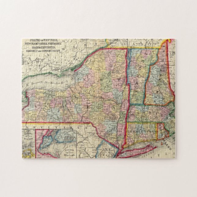 Landkreis Karte der Staaten von New York Puzzle (Horizontal)