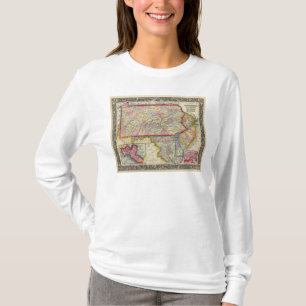 Landkreis-Karte von Pennsylvania, New-Jersey T-Shirt