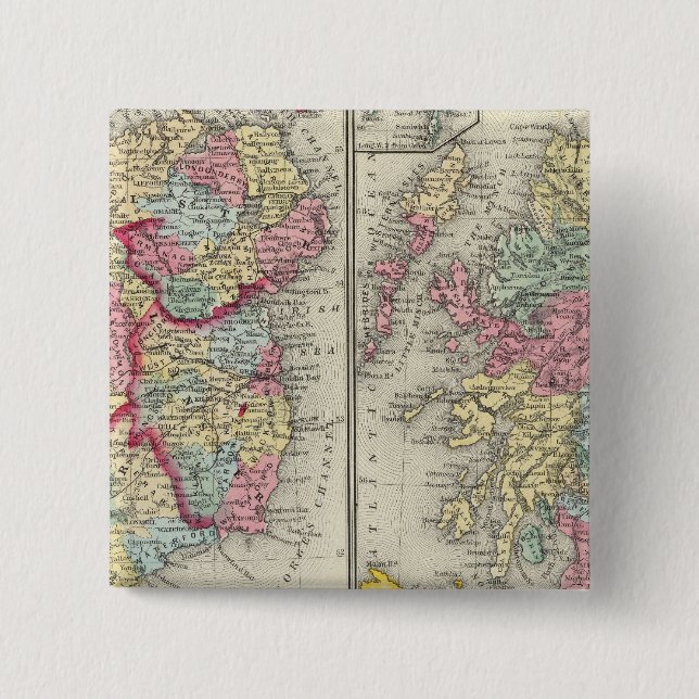 Landkreis Karte von Schottland Button (Vorderseite)