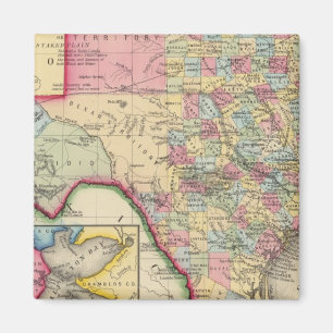 Landkreis Karte von Texas Magnet