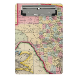 Landkreis-Karte von Texas Mini Klemmbrett