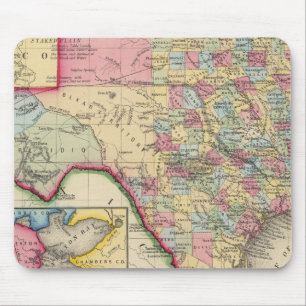 Landkreis Karte von Texas Mousepad