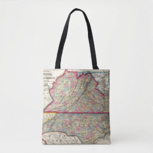 Landkreis-Karte von Virginia und von Nord-Carolina