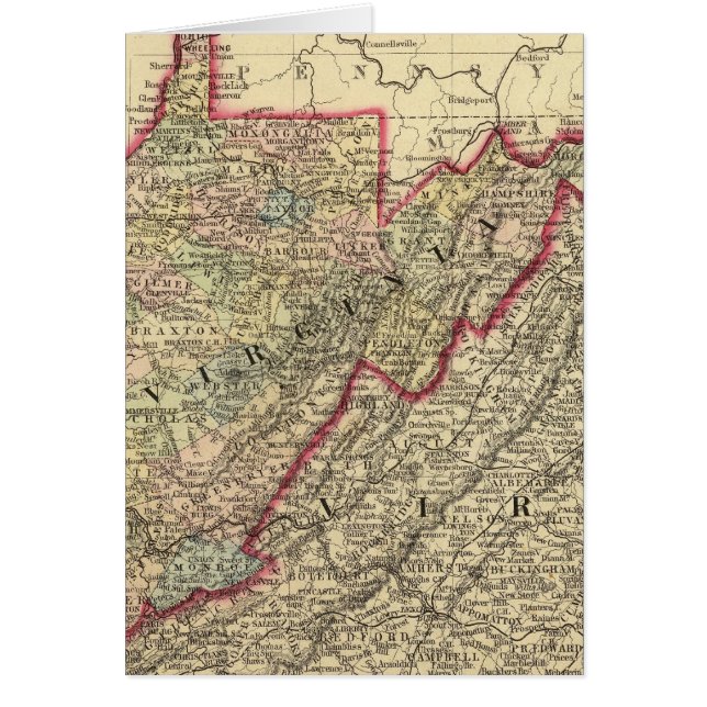 Landkreis-Karte West Virginia (Vorne)