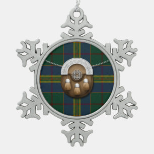 Landkreis-Kilkenny irischer Tartan und Sporran Schneeflocken Zinn-Ornament