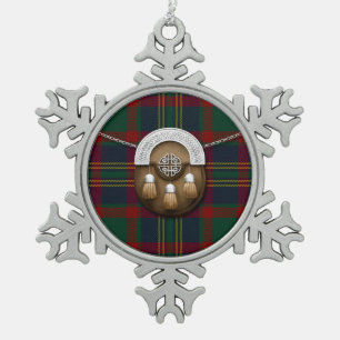 Landkreis-Korkenirischer Tartan und Sporran Schneeflocken Zinn-Ornament