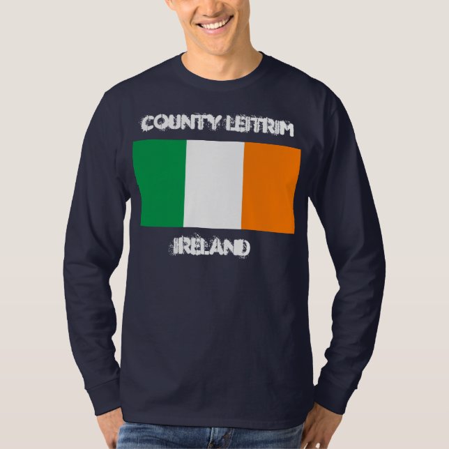 Landkreis Leitrim, Irland mit irischer Flagge T-Shirt (Vorderseite)