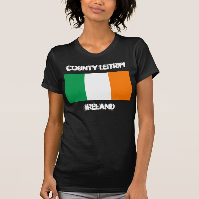 Landkreis Leitrim, Irland mit irischer Flagge T-Shirt (Vorderseite)