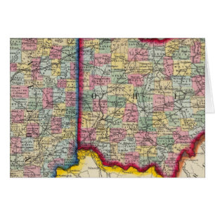 Landkreis Map of Ohio und Indiana