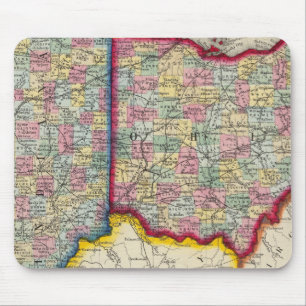 Landkreis Map of Ohio und Indiana Mousepad