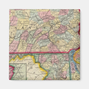 Landkreis Map of Pennsylvania, New Jersey Magnet