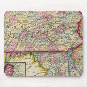 Landkreis Map of Pennsylvania, New Jersey Mousepad