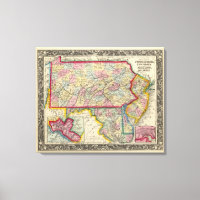 Landkreis Map Pennsylvania, New Jersey