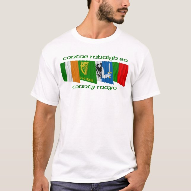 Landkreis-Mayo-Flaggen T-Shirt (Vorderseite)