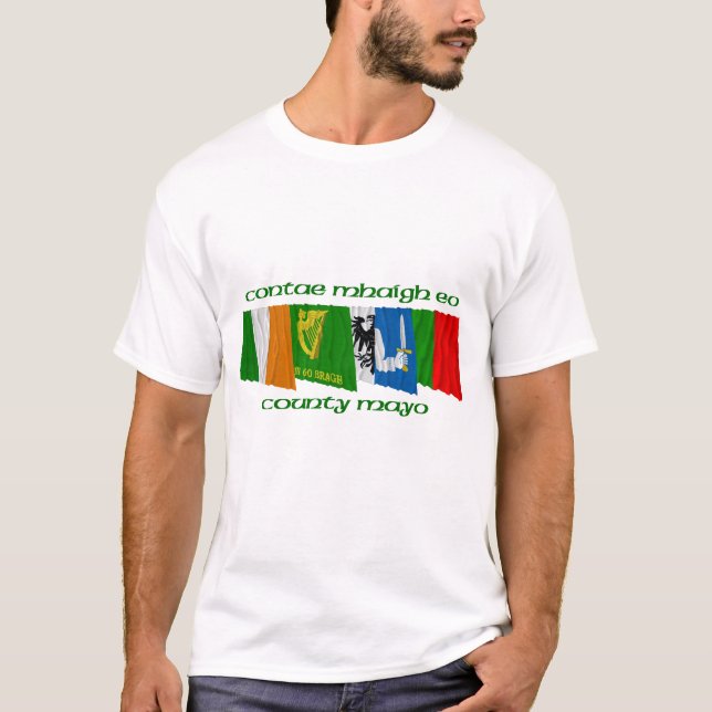 Landkreis-Mayo-Flaggen T-Shirt (Vorderseite)