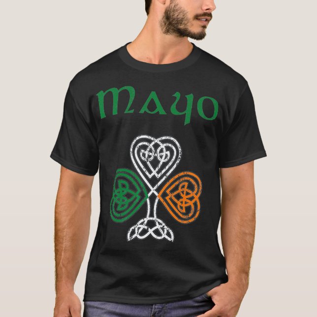 Landkreis Mayo Kleeblatt Irland Flaggenkrebse und  T-Shirt (Vorderseite)