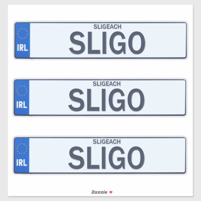 Landkreis Sligo Irish Reg Plate Decal Stickers x3 Aufkleber (Blatt)