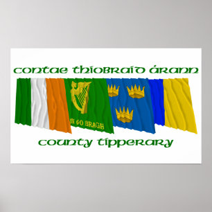 Landkreis Tipperary Flags Poster