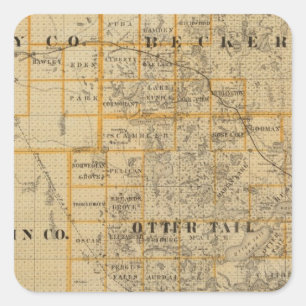 Landkreis von Clay, Wilkin, Becker, Minnesota Quadratischer Aufkleber