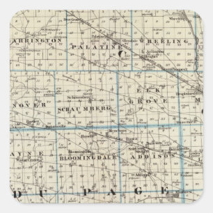 Landkreis von Kane, Du Page und fast alle Cook Quadratischer Aufkleber