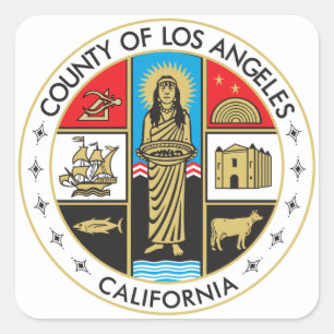 Landkreis von Los Angeles Quadratischer Aufkleber