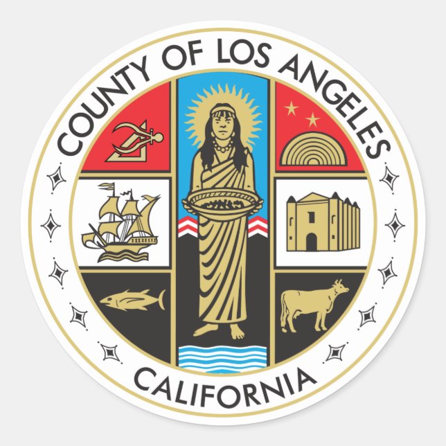 Landkreis von Los Angeles Runder Aufkleber (Vorderseite)
