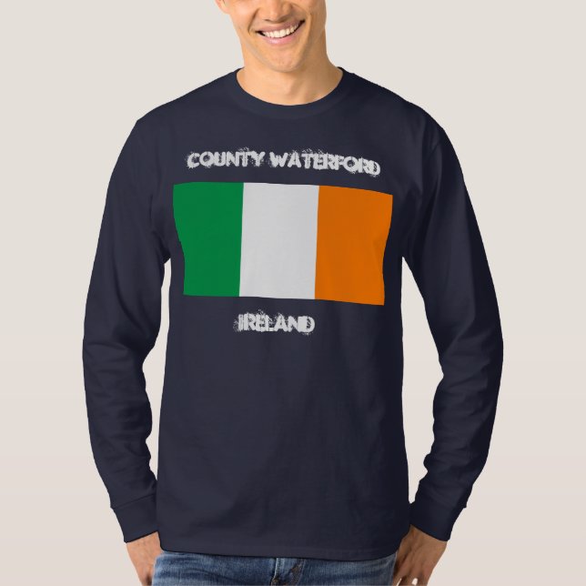 Landkreis Waterford, Irland mit irischer Flagge T-Shirt (Vorderseite)
