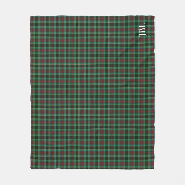 Landkreis Waterford Tartan Monogram Fleecedecke (Vorderseite)