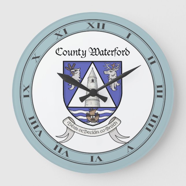 Landkreis Waterford Wall Clock Große Wanduhr (Vorderseite)