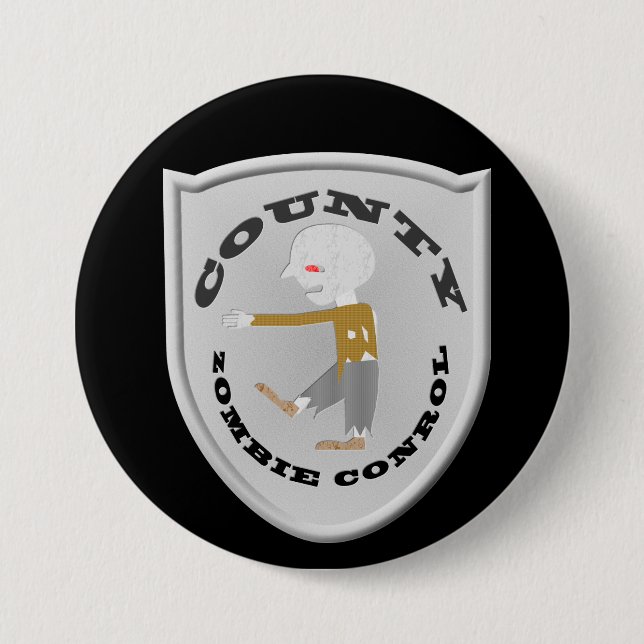 Landkreis Zombie Kontrolle Abzeichen Button (Vorderseite)