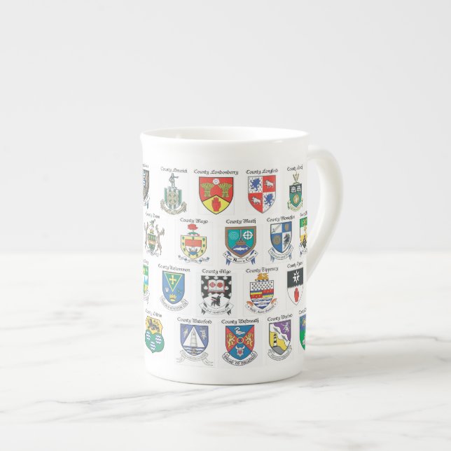 Landkreise der Irland-Knochen-China-Tasse Prozellantasse (Vorderseite Rechts)
