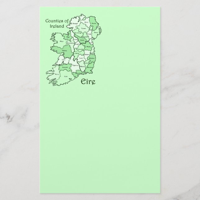 Landkreise von Irland-Karte Briefpapier (Vorderseite)