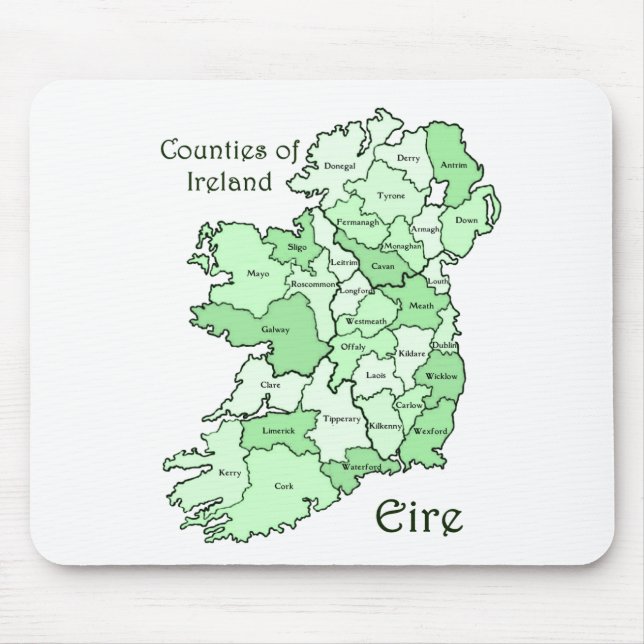 Landkreise von Irland-Karte Mousepad (Vorne)