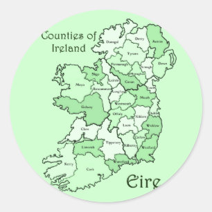 Landkreise von Irland-Karte Runder Aufkleber