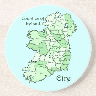 Landkreise von Irland-Karte Sandstein Untersetzer