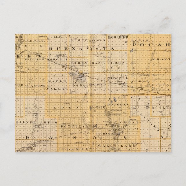 Landkreise von Pocahontas, Cherokee Postkarte (Vorderseite)