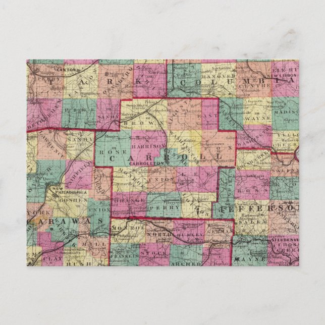 Landkreise von Stark und Tuscarawas Postkarte (Vorderseite)