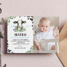 Landkühe Einladung zum ersten Geburtstag Foto