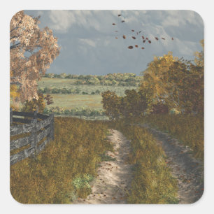 Landlane im Fall Quadratischer Aufkleber