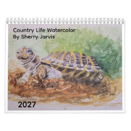 Landleben Aquarell von Sherry Kalender