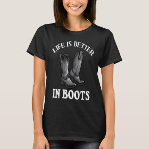 Landleben Cowgirl Mädchen Cool In Stiefeln T-Shirt