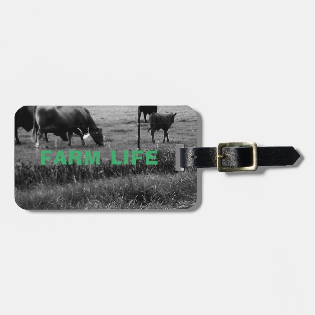 Landleben, Kuhgewächse Gepäckanhänger (Vorderseite horizontal)