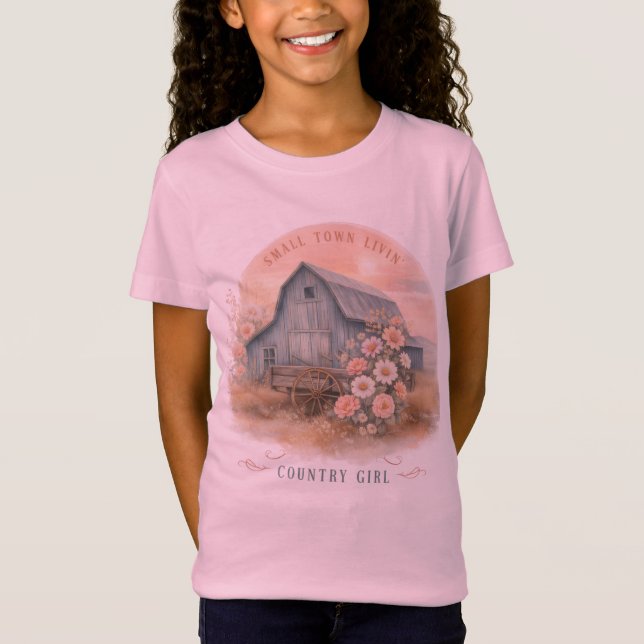 Landleben-Mädchen T-Shirt (Vorderseite)