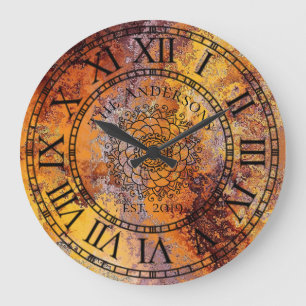 Ländlich Antik Shabby Chic Vintage Römische Ziffer Große Wanduhr