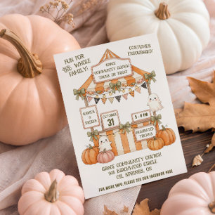Ländlich-chic Trunk-or-Treat Halloween-Party Einladung