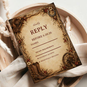 Ländlich-elegante Ranch RSVP Karte