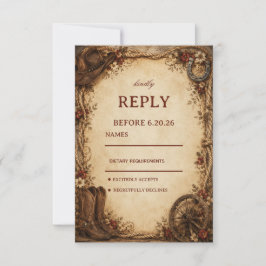 Ländlich-elegante Ranch RSVP Karte