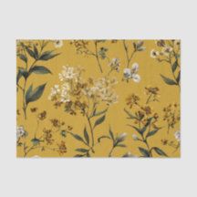Ländlich Gelbe Botanische Fette Vintage Boho Flora