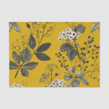 Ländlich Gelbe Botanische Fette Vintage Boho Flora